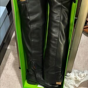 Black Knee-High Leather Boots